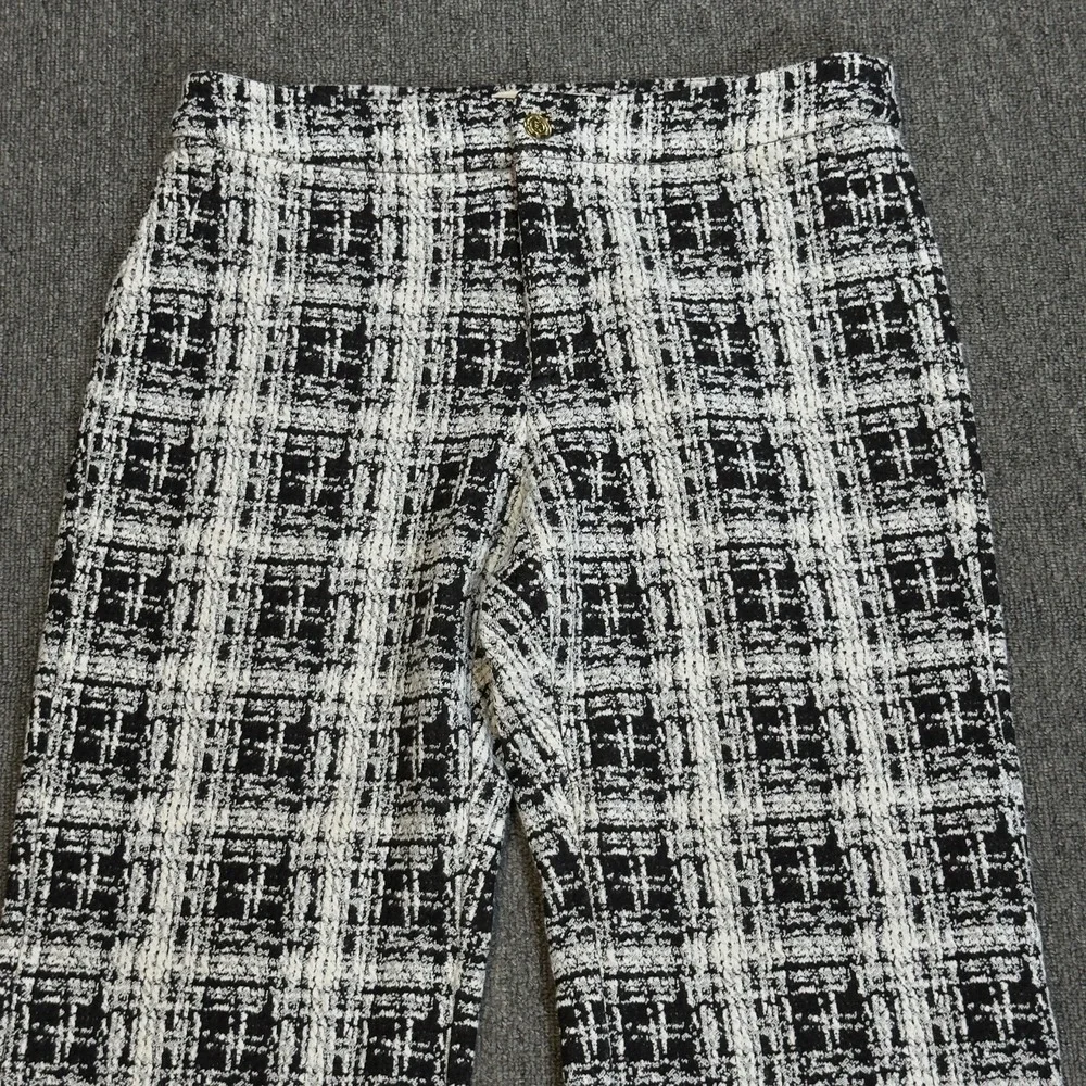 Michael‎ Kors Black & White Tweed Cropped Pants Women's Size Medium Career